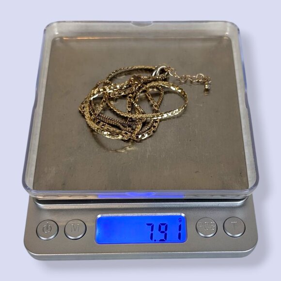 3-Strand Gold Tone Chain Anklet - Picture 5 of 5